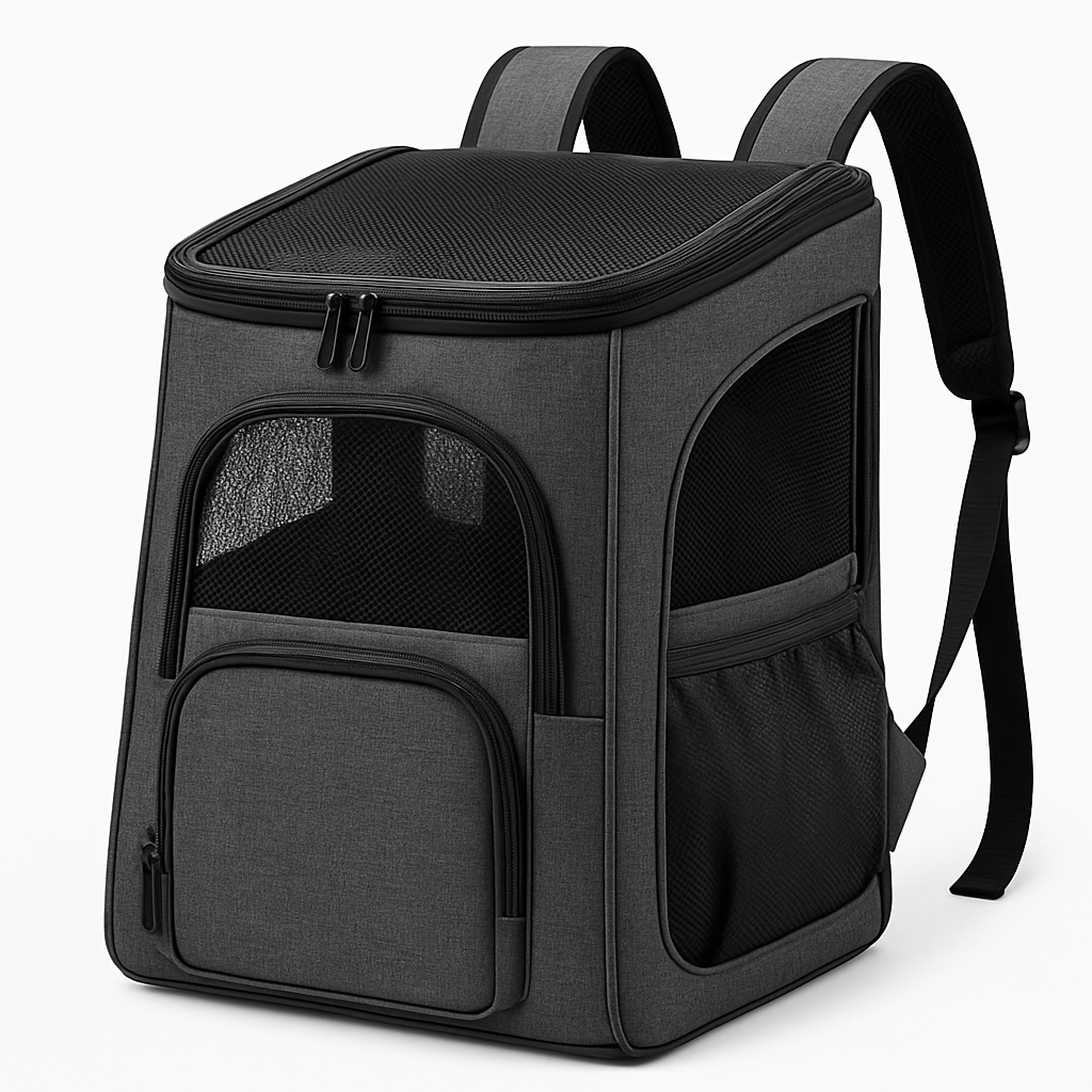 Mochila de Transporte para Pets com Ventilação e Bolsos – Viagem e Passeios